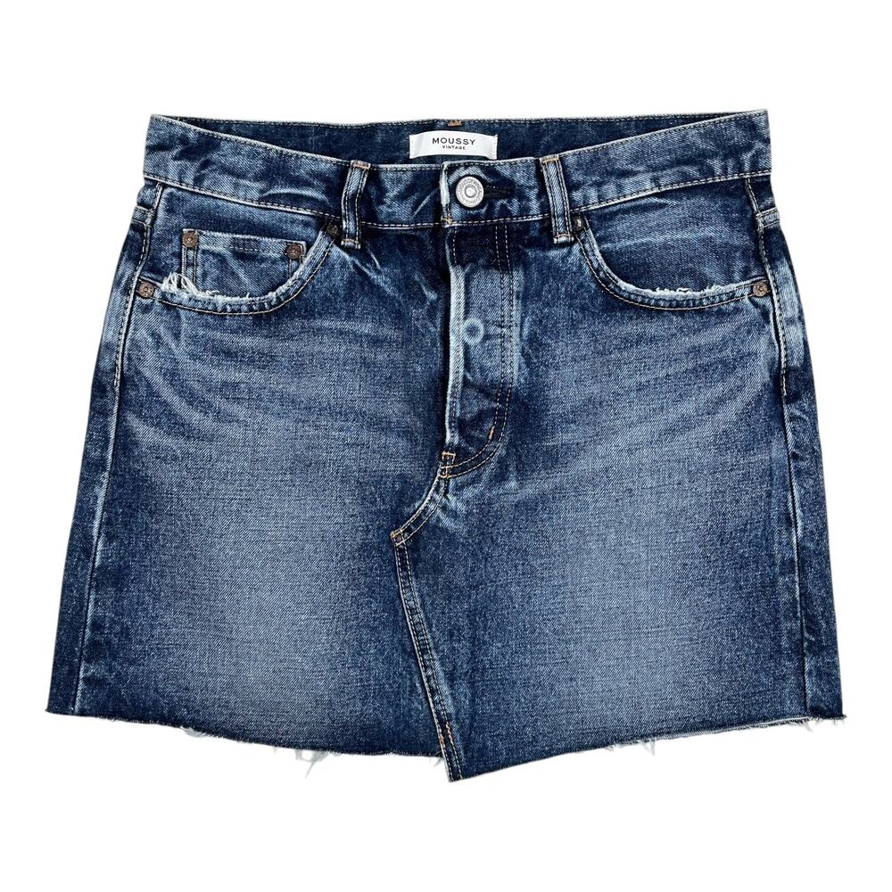 Women's Denim Mini Skirt - Blue